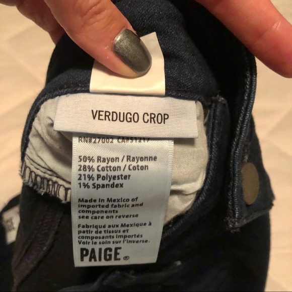PAIGE Denim Verdugo Crop Jean - Size 28 - Picture 3 of 6